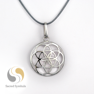 Ziarno Życia, wypukły srebrny wisior pr 925, 23mm