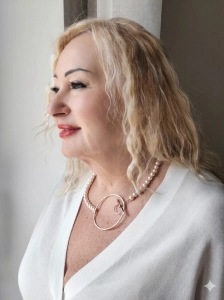 PEARLS 02 - artystyczny naszyjnik z perłami i srebrem