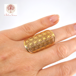 Pozłacany pierścień Kwiatu Życia