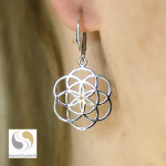 Kolczyki Ziarno Życia - duże 23mm, srebro pr 925