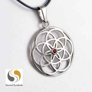 Srebrne Ziarno Życia z granatem